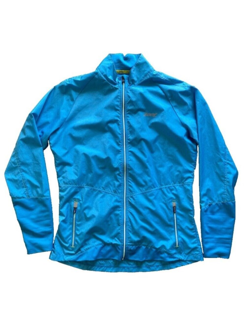 Zoot Cycling Full Zip Jacket Turquoise Blue Green Triathlon Running Wind Large